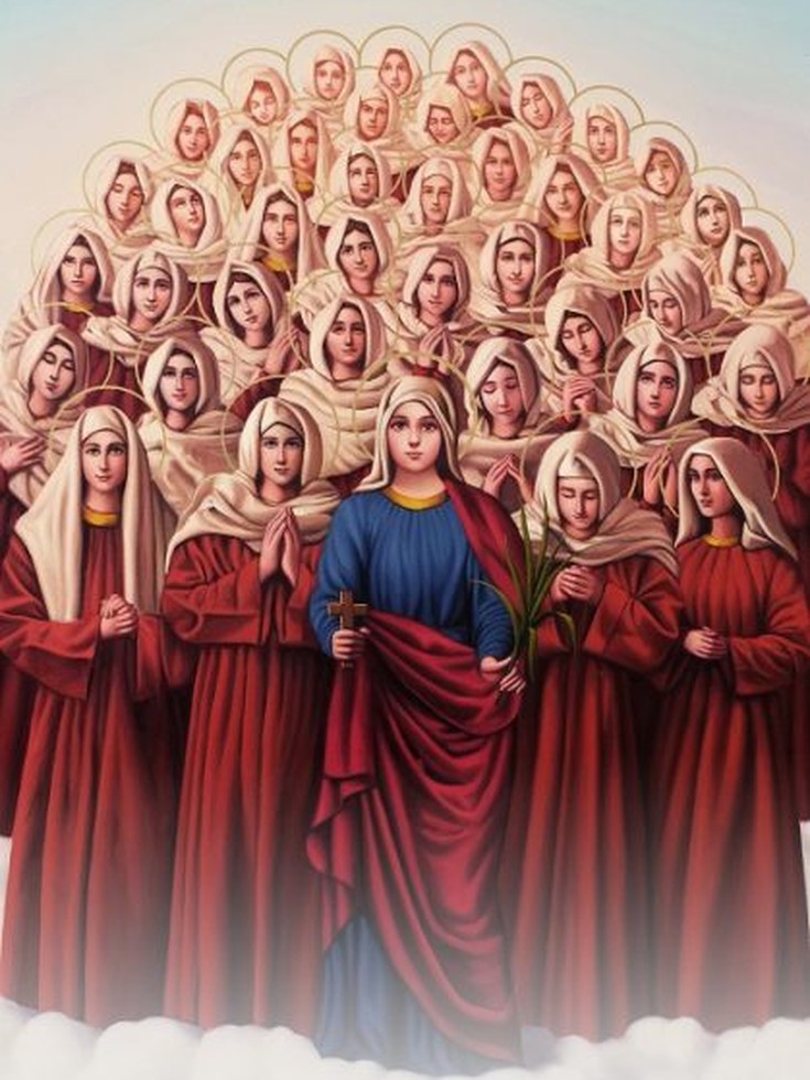 Saint Demiana with the consecrated virgins